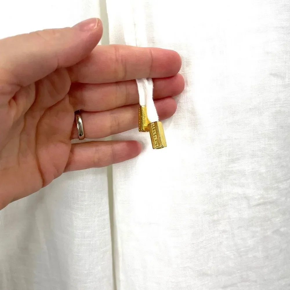 New Ellen Tracy‎ 100% linen pull on pants Sz L white